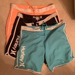 3 pairs of women’s Hurley board shorts.